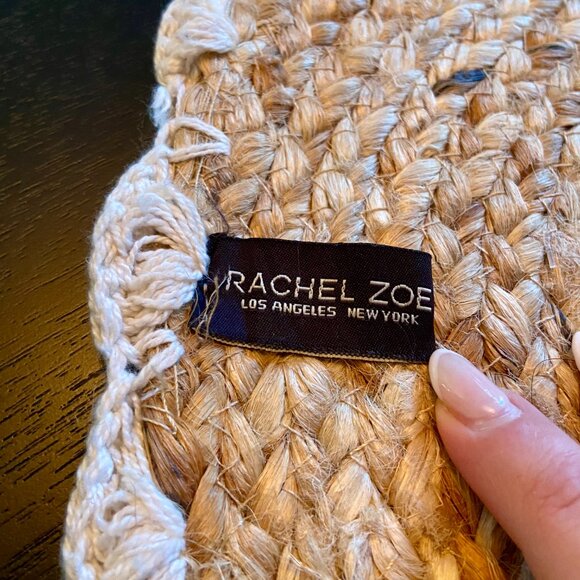 Rachel Zoe Round Jute Placemats Farmhouse Rustic Natural (Set of 4) - Picture 5 of 6